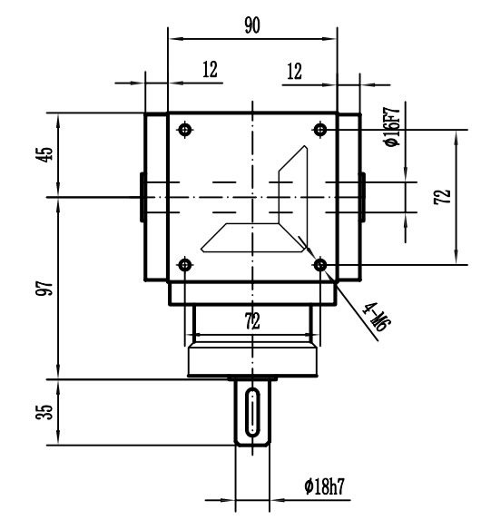 HDA09系列換向器：HDA09-2：1-E外形安裝尺寸圖3